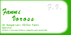 fanni voross business card
