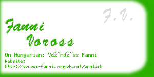 fanni voross business card